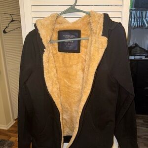 U.S. Polo Women’s Tan Fleece Jacket